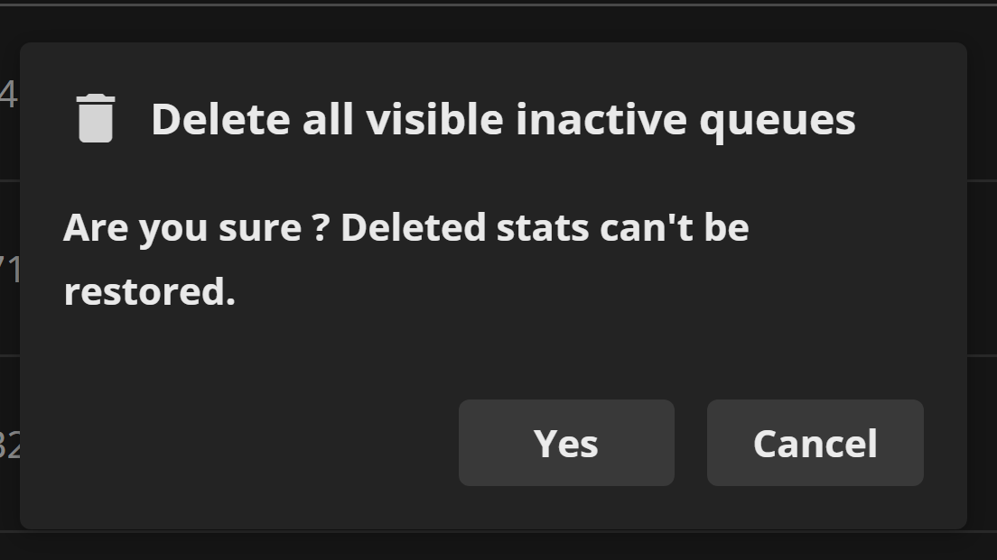 Delete confirmation dialog